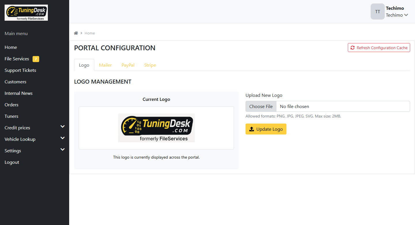 Portal Configuration Tabs